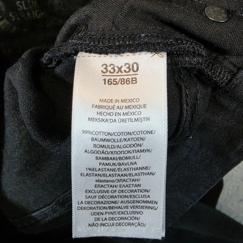 Polo Ralph Lauren Varick Slim Straight Jeans Mens 33x30 Black Denim Stretch